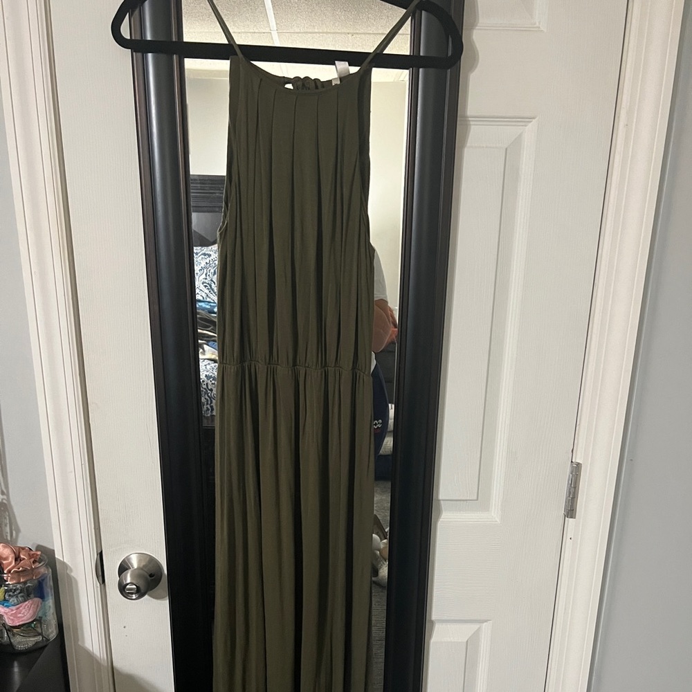 Olive green Maxi Dress, Size M